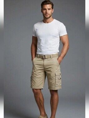 G&M Shorts George & Martha Rugged & Washed Out Dallas Cargo Khaki Utility 32 NEW